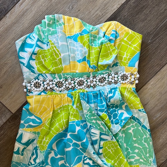 Lilly Pulitzer Crystal Dress in Lagoon Green - Picture 3 of 8